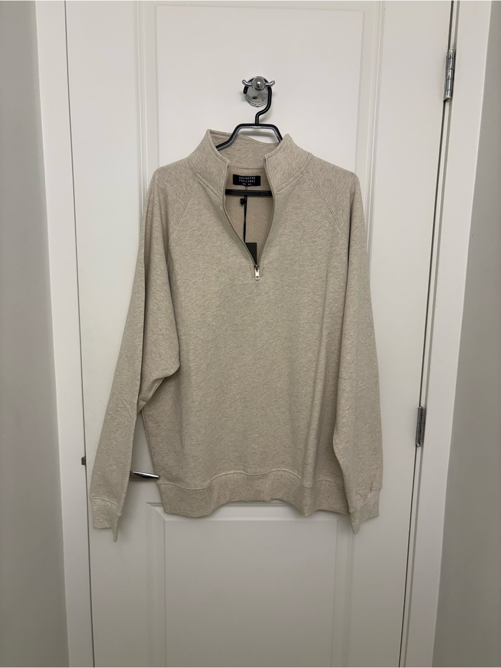 BNWT Brunette The Label: Not your boyfriends Half-Zip Sweater - Oatmeal size M/L